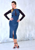 steel gray tango dress with mesh