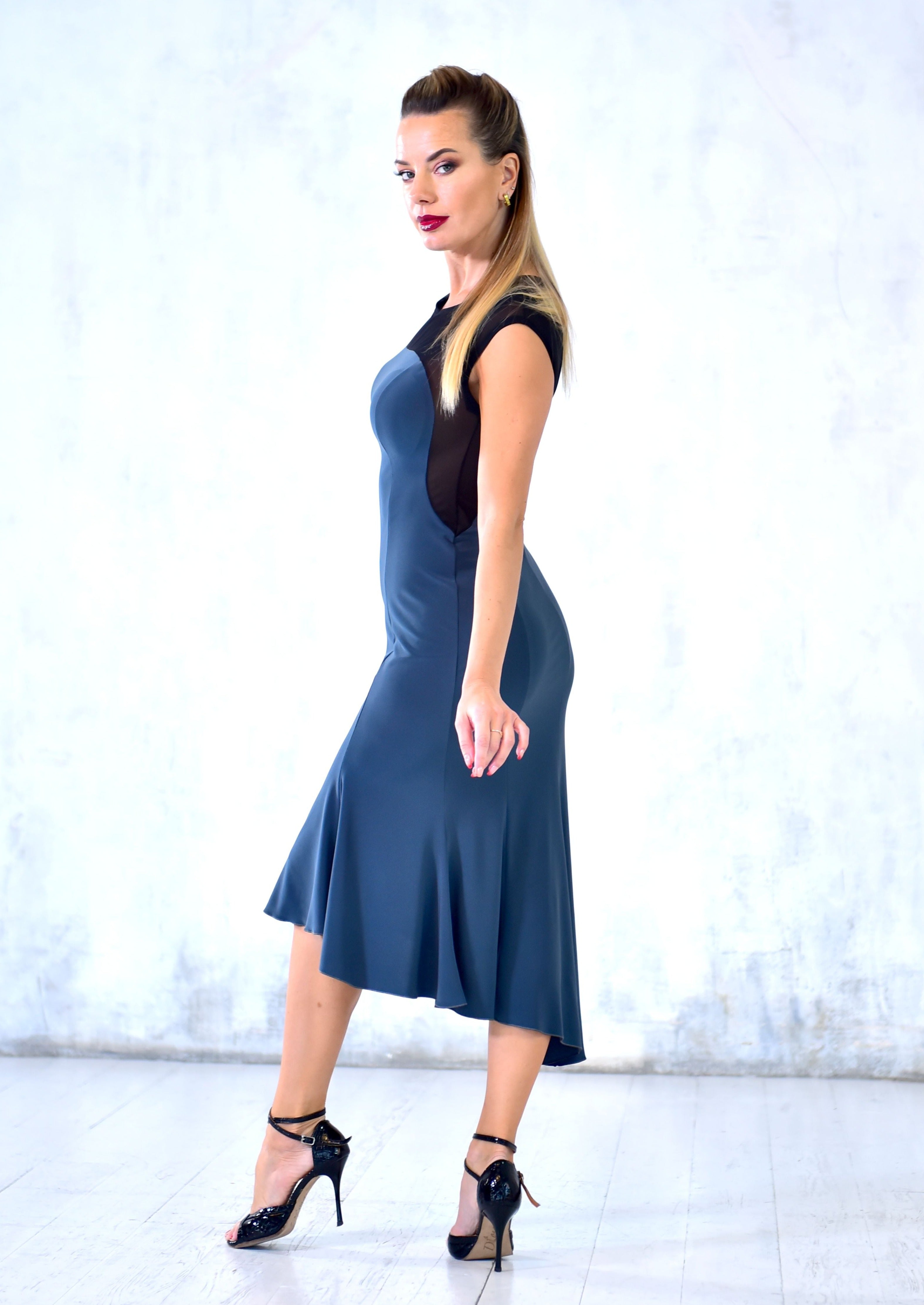 Tangokleid Olga SM8051 Stahlgrau (258)