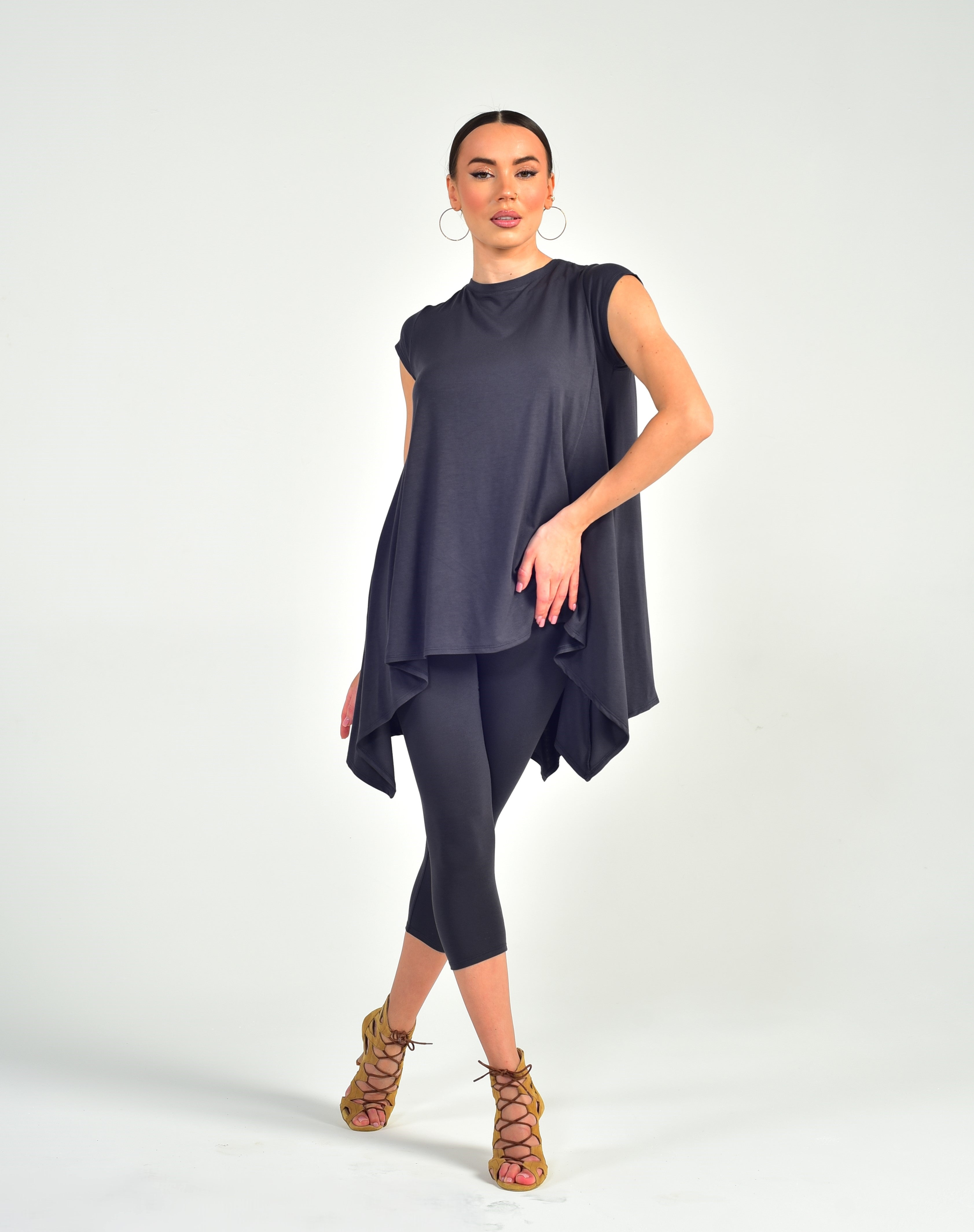Tanz-Tunika-Kleid Zoe SM6011 Anthrazitgrau (172)