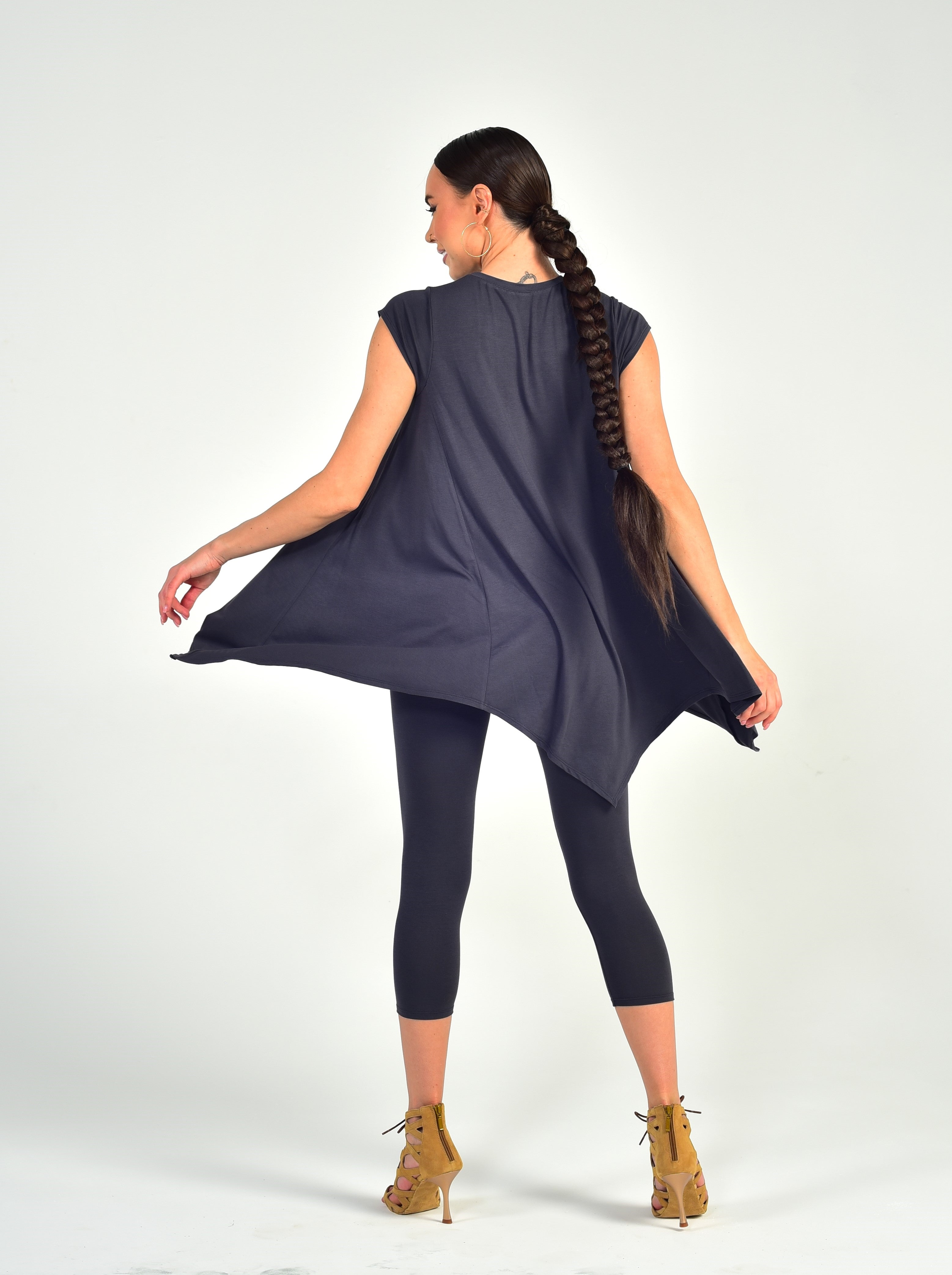 Tanz-Tunika-Kleid Zoe SM6011 Anthrazitgrau (172)