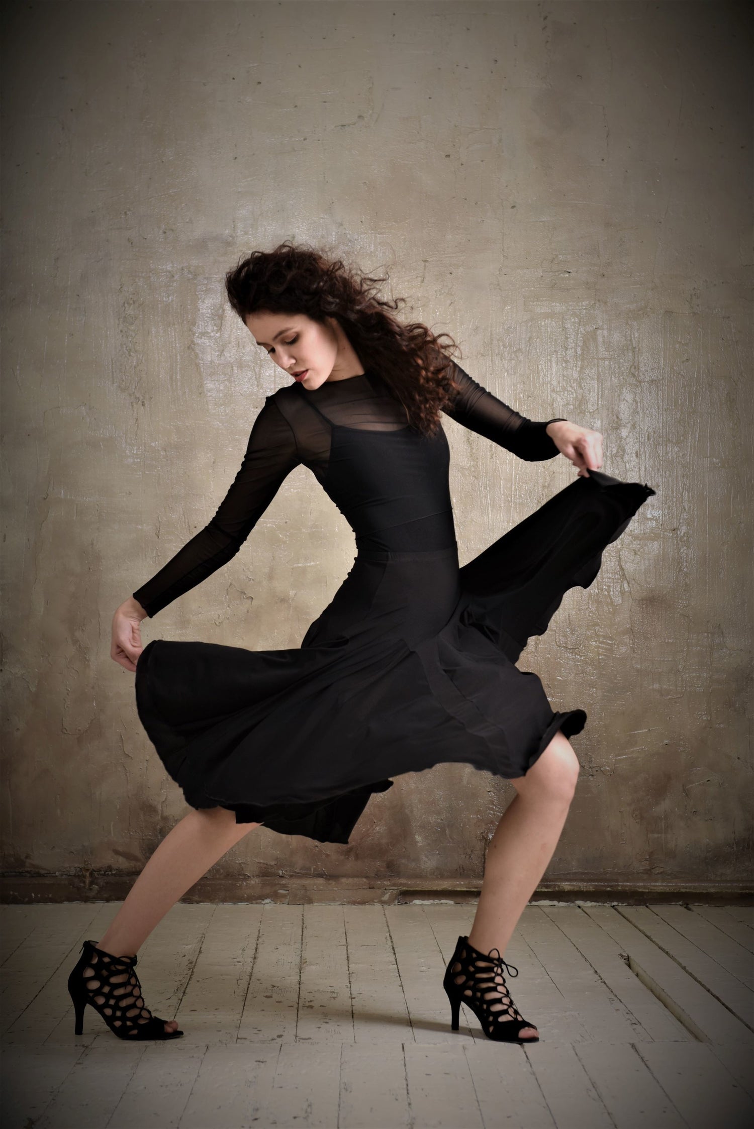 Tanzrock Swirl SM7012 Tiefschwarz (037)