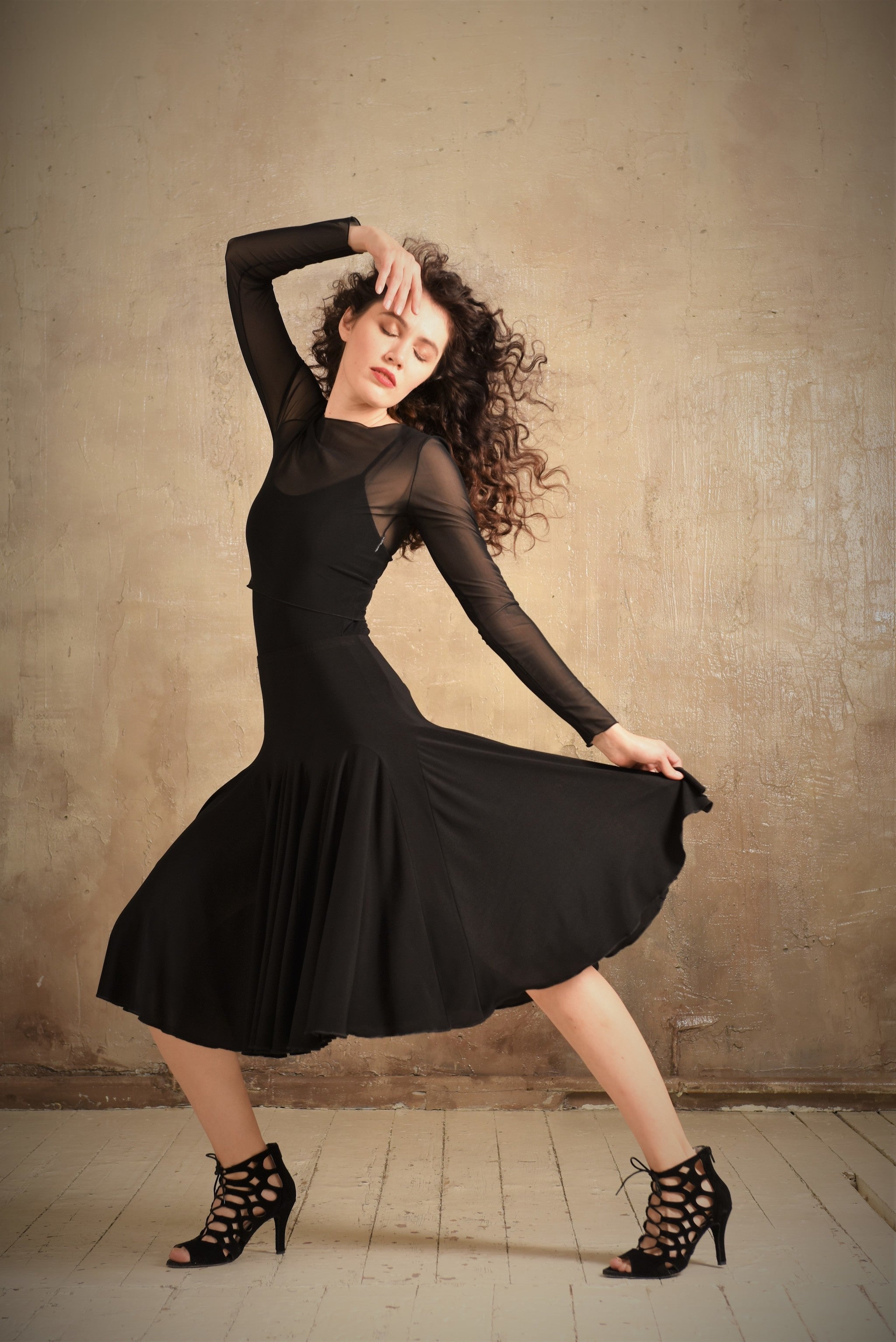 Tanzrock Swirl SM7012 Tiefschwarz (037)