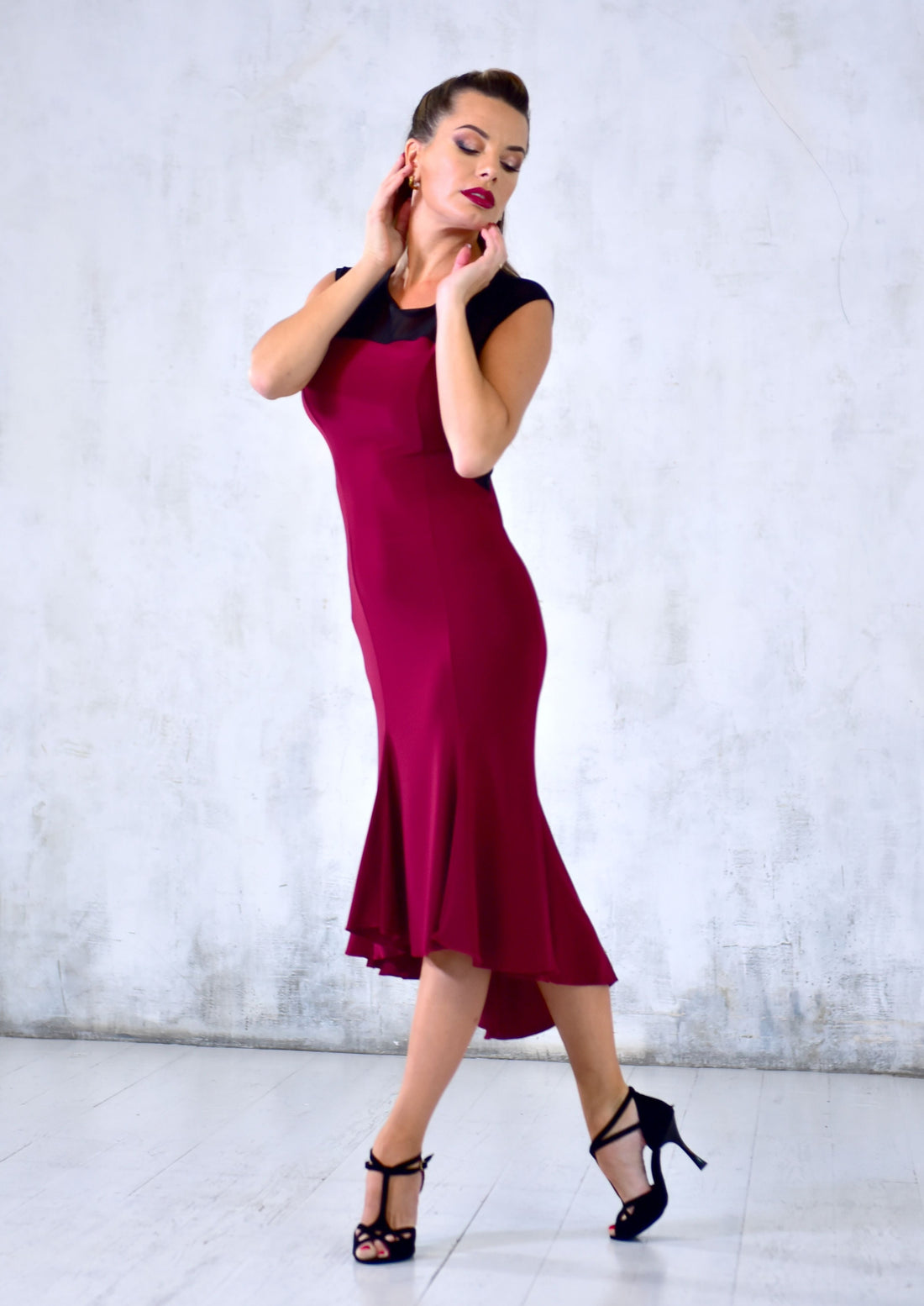 Tangokleid Olga SM8051 Tiefschwarz (037)