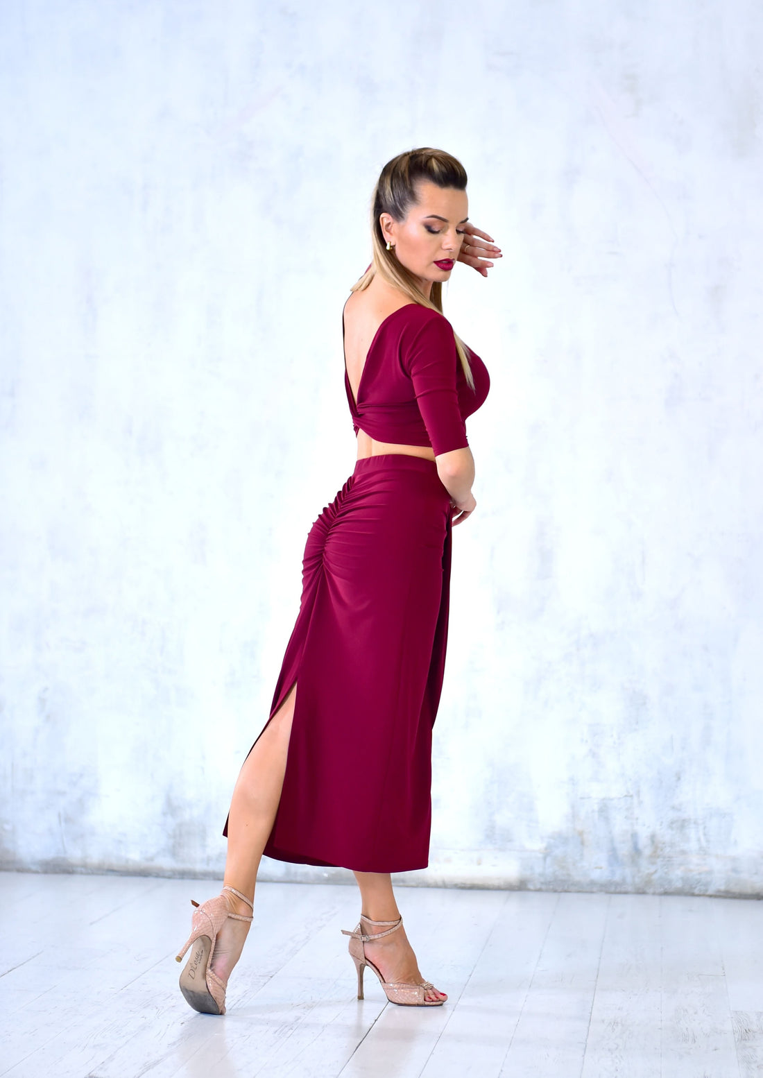 dark red tango skirt
