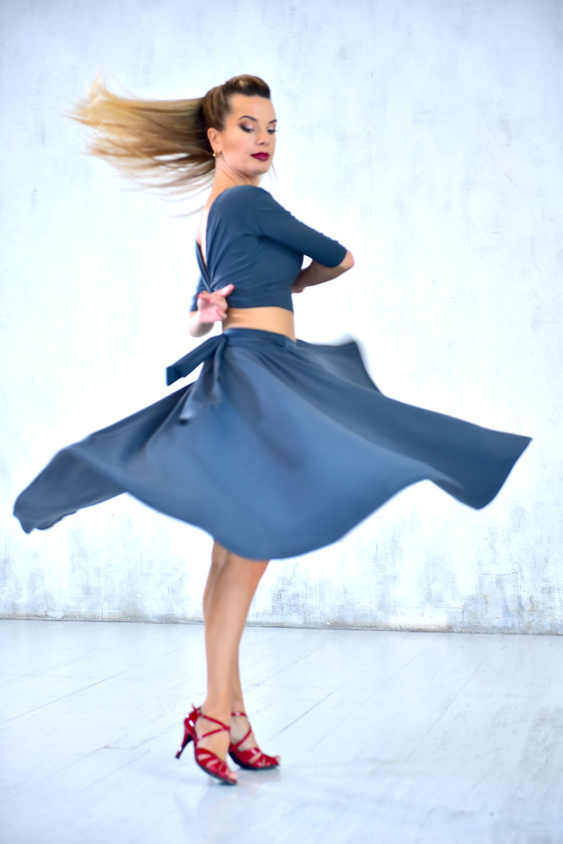 Dance Skirt Lidiya SM7131 Steel grey (258)