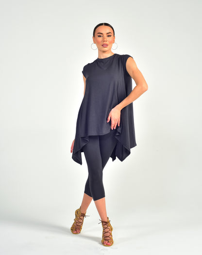 Tanz-Tunika-Kleid Zoe SM6011 Tiefschwarz (037)
