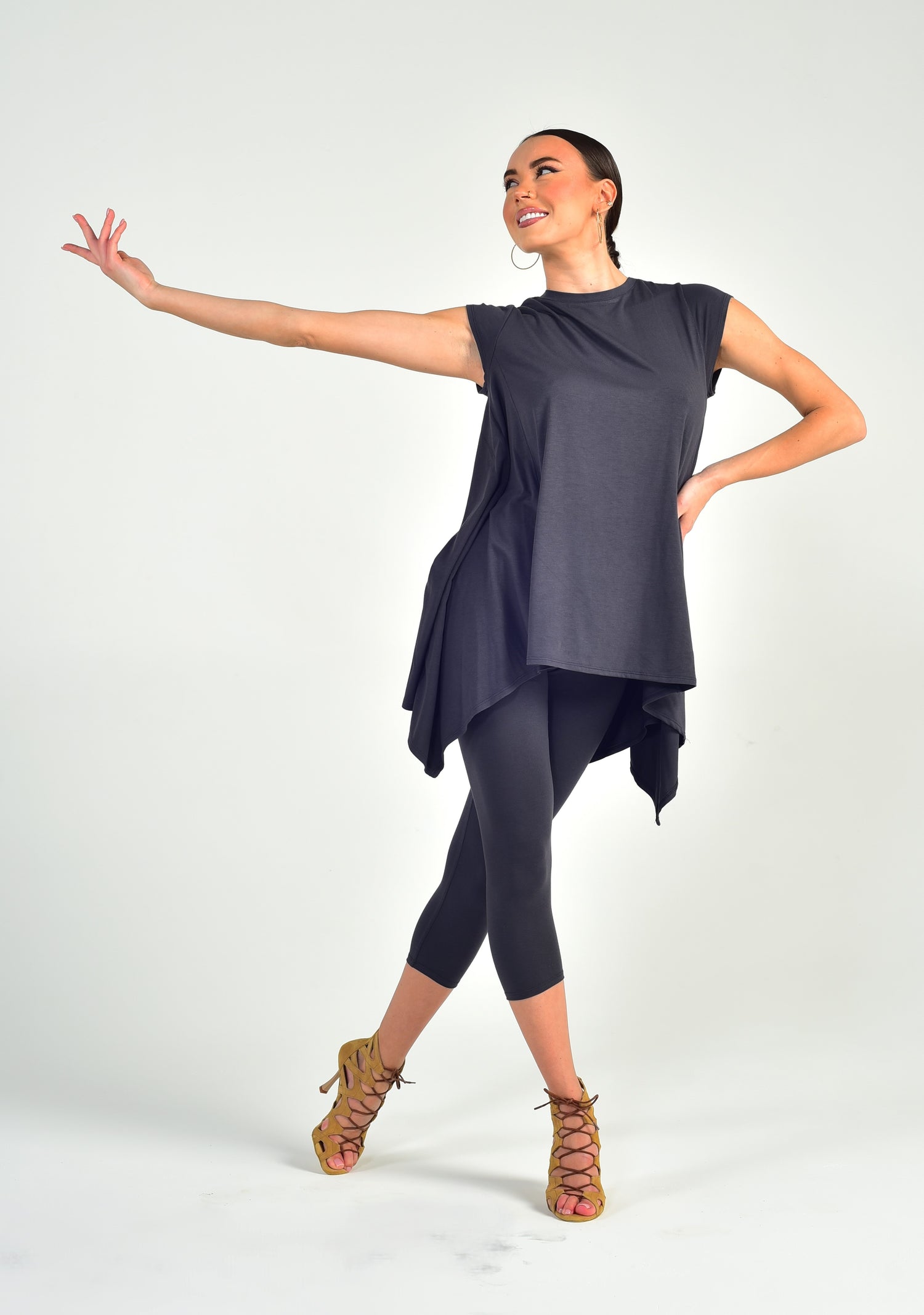 Tanz-Tunika-Kleid Zoe SM6011 Tiefschwarz (037)