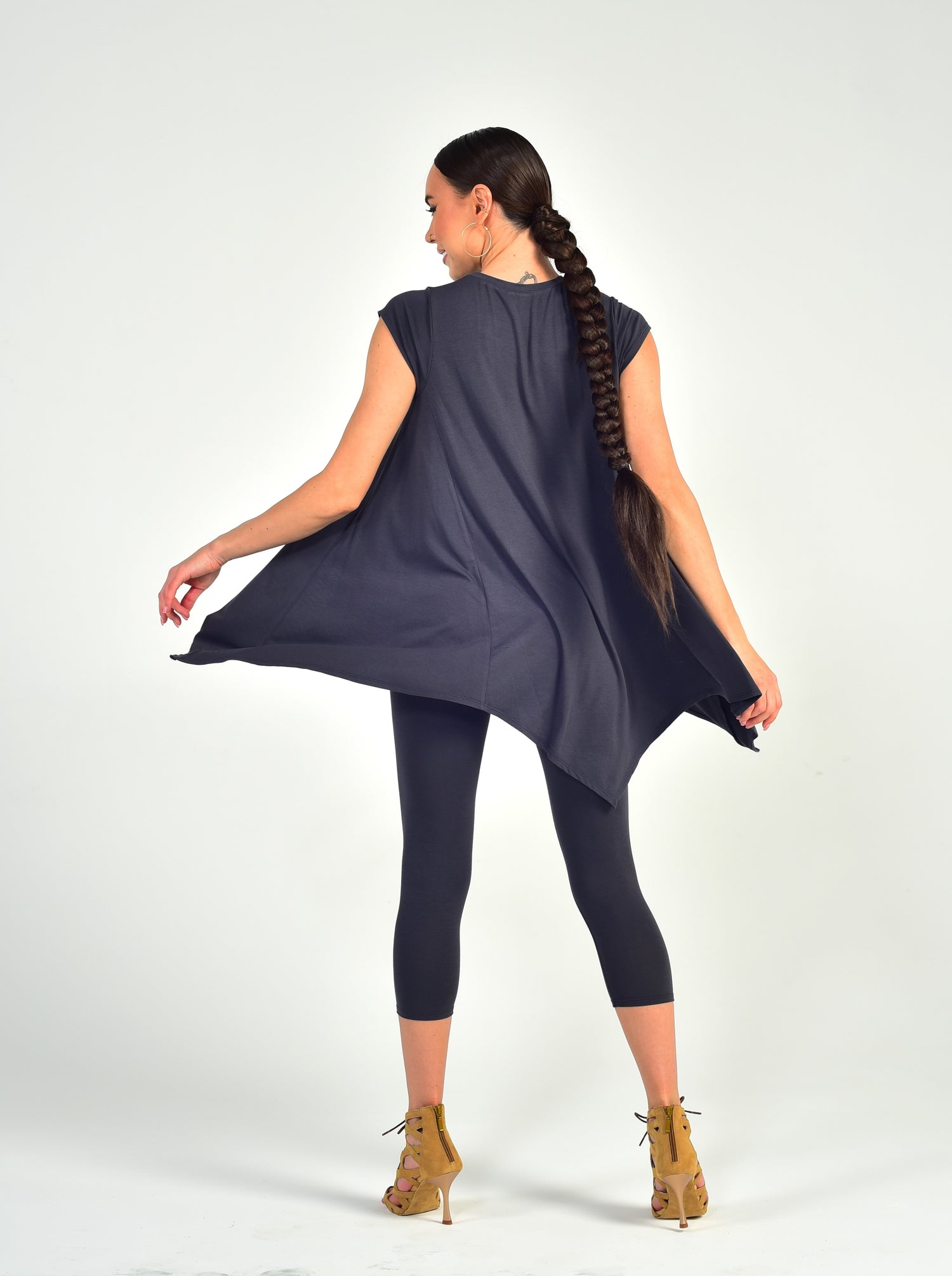 Tanz-Tunika-Kleid Zoe SM6011 Tiefschwarz (037)