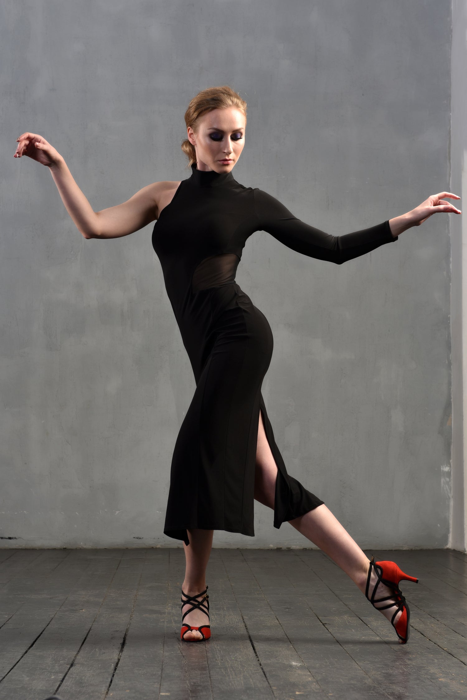 short sleeve tango dress Tango Dress With Ruffles