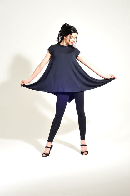 Tanz-Tunika-Kleid Zoe SM6011 Tiefschwarz (037)