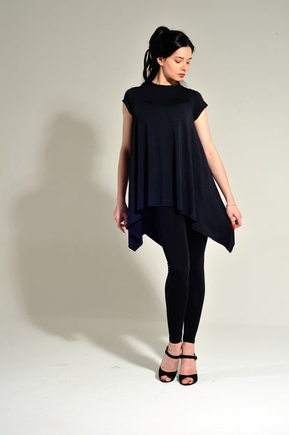 Tanz-Tunika-Kleid Zoe SM6011 Tiefschwarz (037)