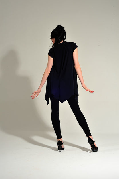 Tanz-Tunika-Kleid Zoe SM6011 Tiefschwarz (037)