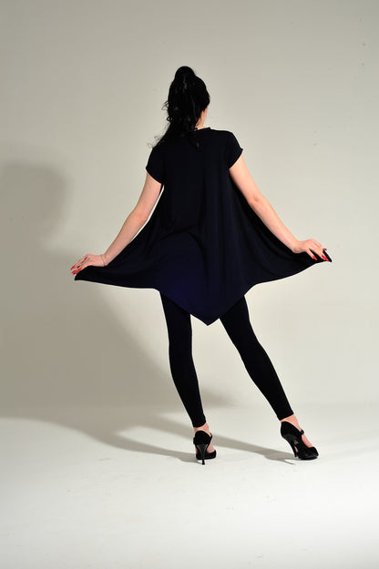 Tanz-Tunika-Kleid Zoe SM6011 Tiefschwarz (037)
